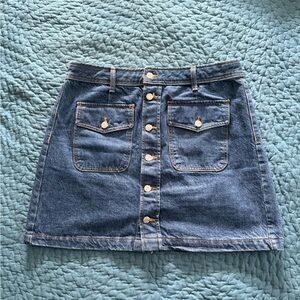 LOFT Blue A-line Mini Denim Skirt / Sz 10
